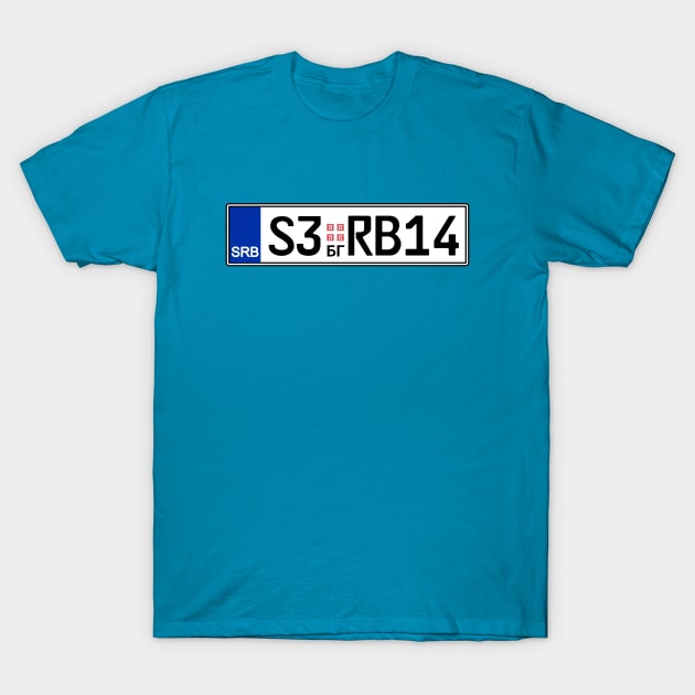 Serbia car license plate T-Shirt by Travellers